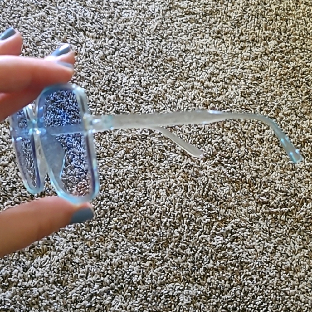 🔥Blue Clear Sunglasses Glassed Chic Style & Celeb Trending - Picture 4 of 8